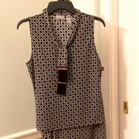 Vintage Kentucky Derby Sleeveless V Neck Top Attached Tie Y2K Size Medium Travel - Picture 6 of 7